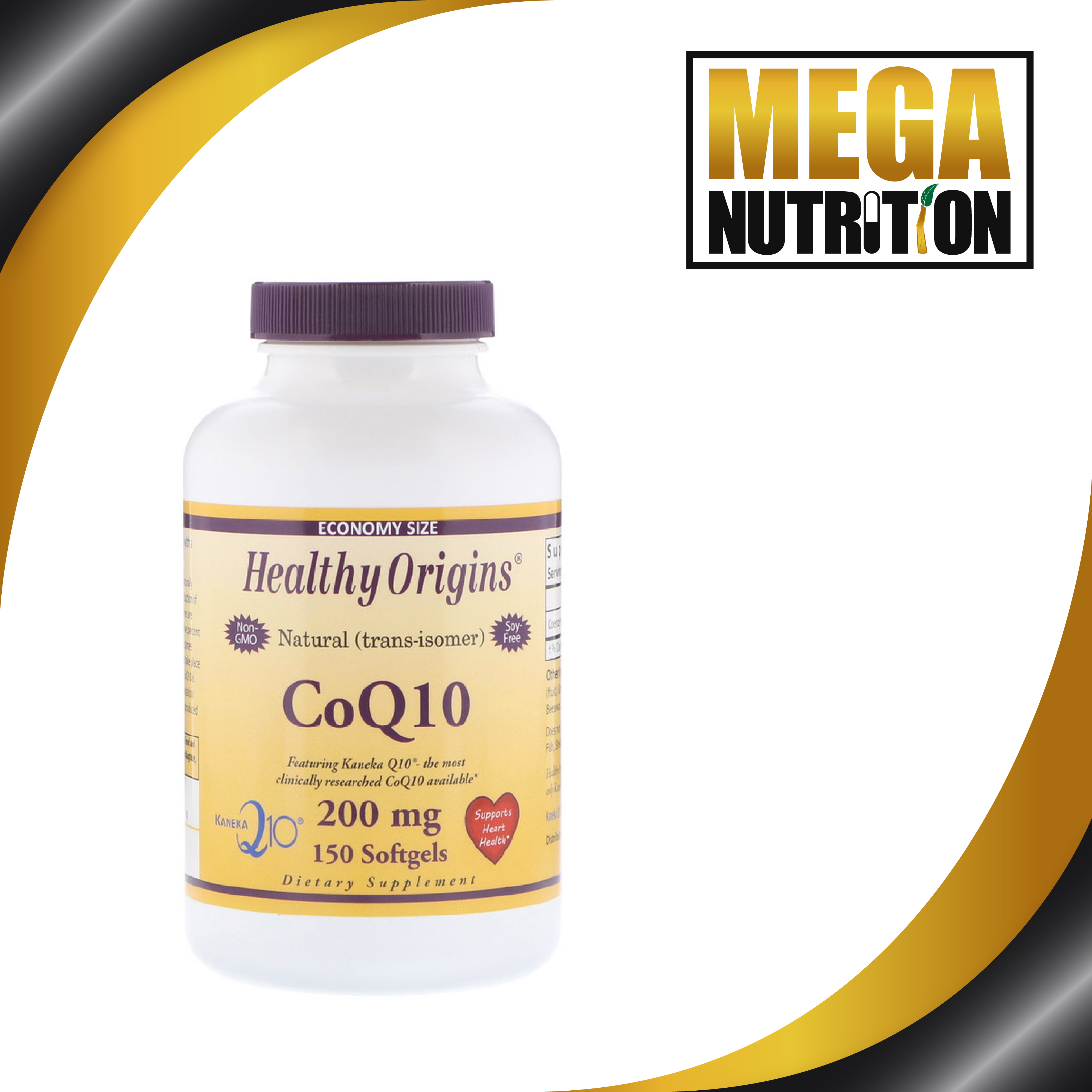 Healthy Origins Coenzyme Q10 Kaneka Q10 200mg 150 Softgel Support Heart